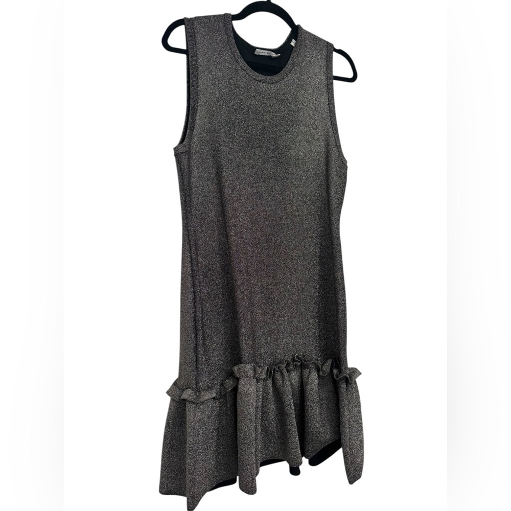 A.L.C $595 Retail Kilmer Crewneck Sleeveless Metallic Knit Dress, Size Large - Picture 8 of 13